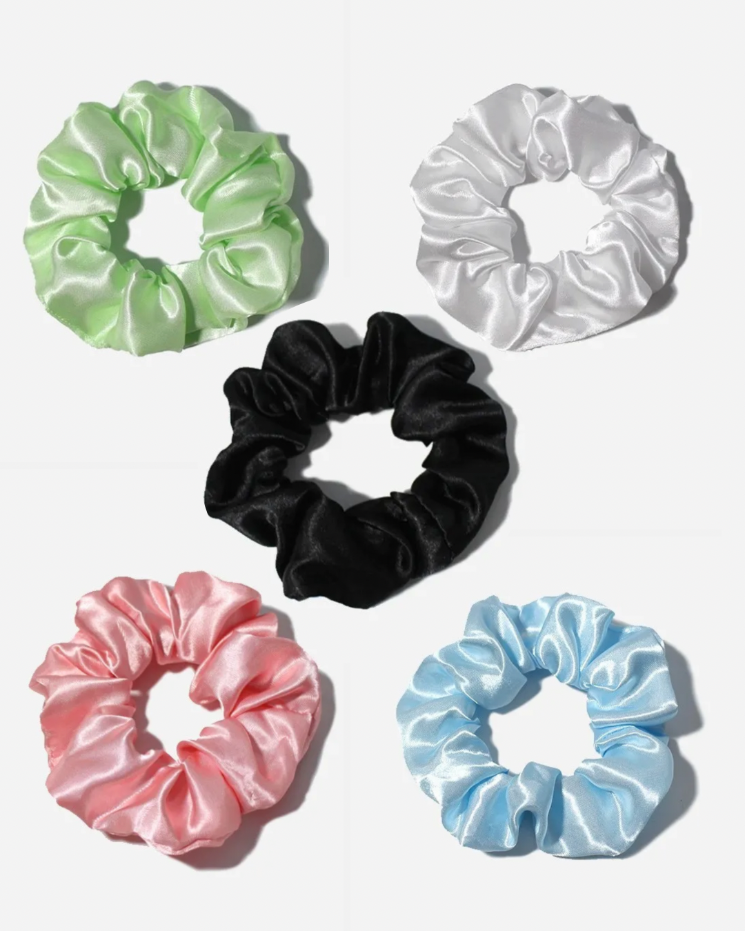 Satin Luxe Scrunchies 5-Piece Bundle